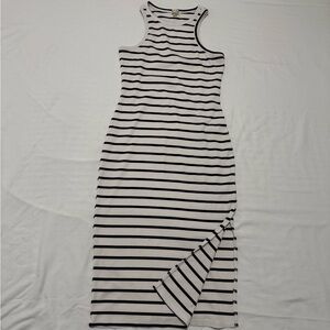 Striped Black and White Sleeveless Dress Size Medium